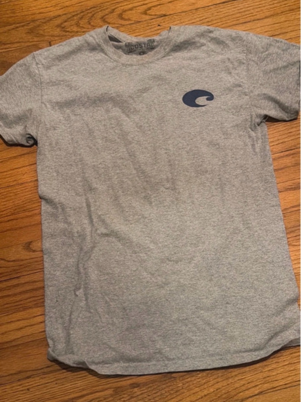 Costa Men’s Gray Short-Sleeve Tee with Navy Logo